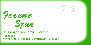 ferenc szur business card